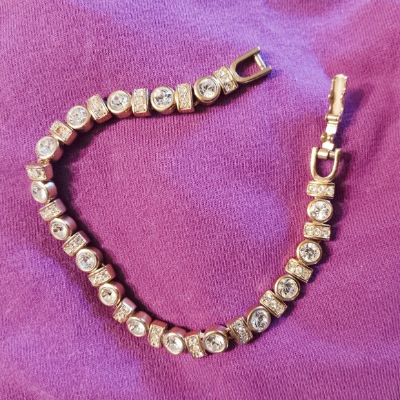 Tennis Anyone? Faux Diamond Stone Tennis Bracelet - Picture 1 of 3